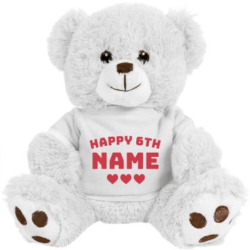 Happy 6th Billy Birthday Medium Plush Teddy Bear