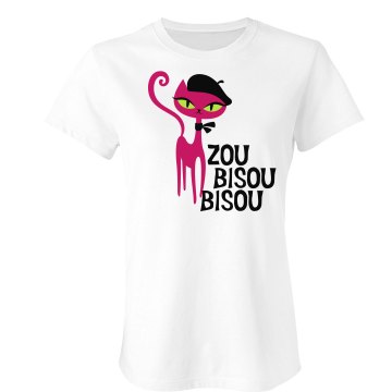 Parisian Kitten Junior Fit Bella Double V Sheer Jersey Tee