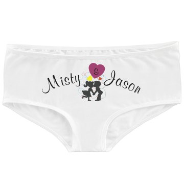 Kissing Couple Hot Shorts Bella White Basic Hotshort