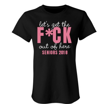 Senior Graduation F-Bomb Junior Fit Bella Sheer Longer Length Rib Tee