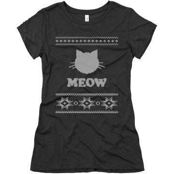 Cat Meow Sweater Shirt Junior Fit Bella Triblend Tee