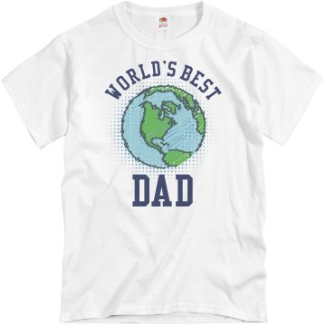 World's Best Dad Earth Unisex Basic Gildan Heavy Cotton Crew Neck Tee