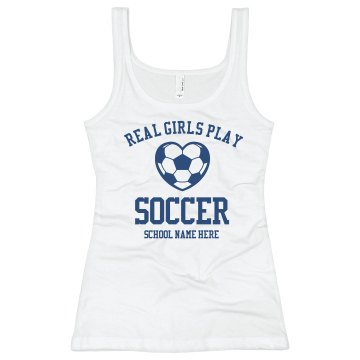 Real Girls Play Soccer Junior Fit Bella Sheer Longer Length Rib Tank Top