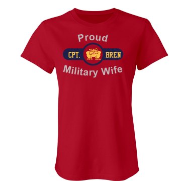 Proud Marine Wife Junior Fit Bella Sheer Longer Length Rib Tee