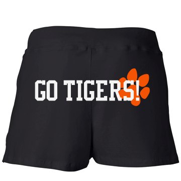Go Tigers Cheer w/ Back Junior Fit Bella Fitness Shorts