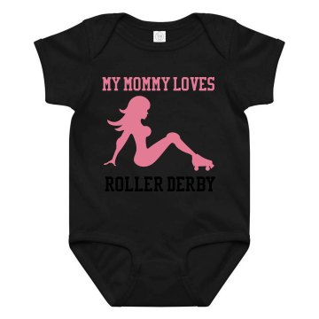 Mommy Loves Roller Derby Infant Rabbit Skins Lap Shoulder Creeper