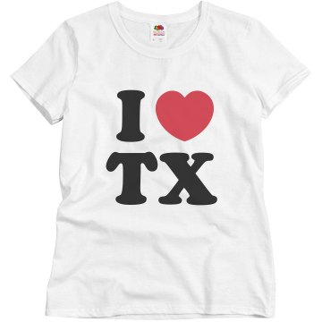 I Heart Texas Misses Relaxed Fit Basic Gildan Ultra Cotton Tee