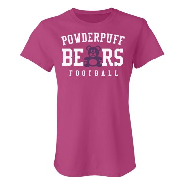 Powderpuff Bears Junior Fit Bella Sheer Longer Length Rib Tee